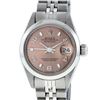 Rolex Ladies Stainless Steel Salmon Datejust Wristwatch