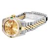 Image 4 : Rolex Ladies Two Tone Emerald and Diamond Date Wristwatch