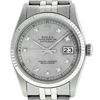 Rolex Mens Stainless Steel Slate Grey Diamond Datejust Wristwatch
