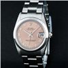 Rolex Ladies Midsize Stainless Steel Salmon Roman Datejust Wristwatch