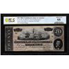 Image 1 : 1864 $20 Confederate States of America Note T-67 PCGS About Unc 55 CSA Treasury Stamp