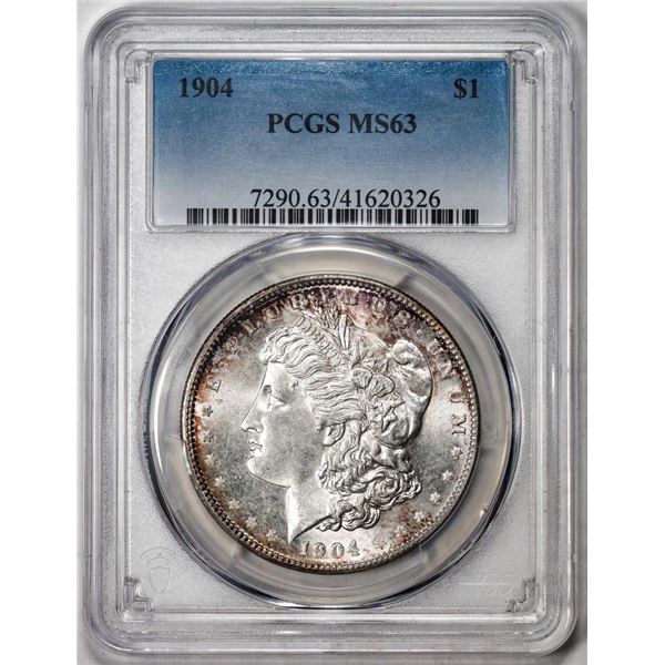 1904 $1 Morgan Silver Dollar Coin PCGS MS63