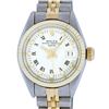 Rolex Ladies Two Tone White Index Fluted Bezel Datejust Wristwatch