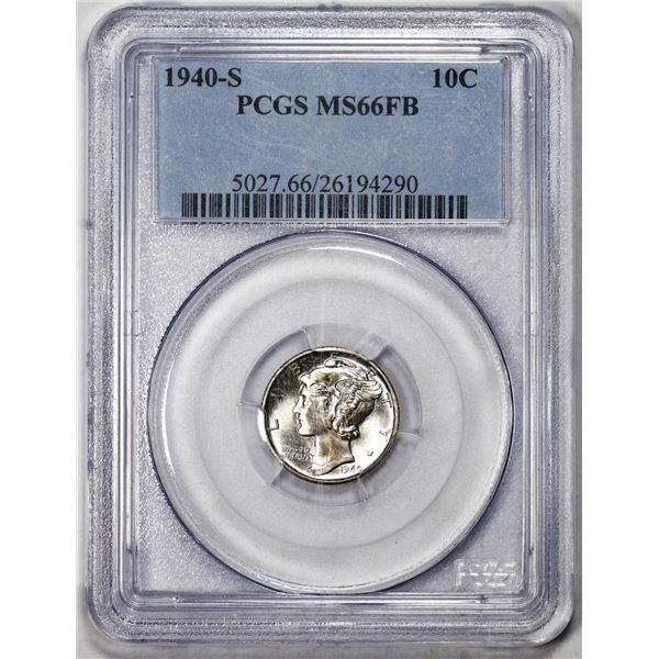 1940-S Mercury Dime Coin PCGS MS66FB
