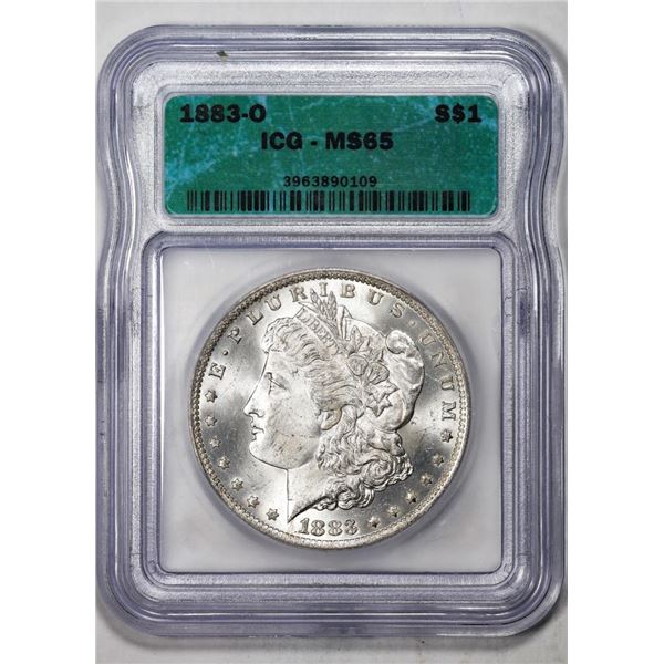 1883-O $1 Morgan Silver Dollar Coin ICG MS65