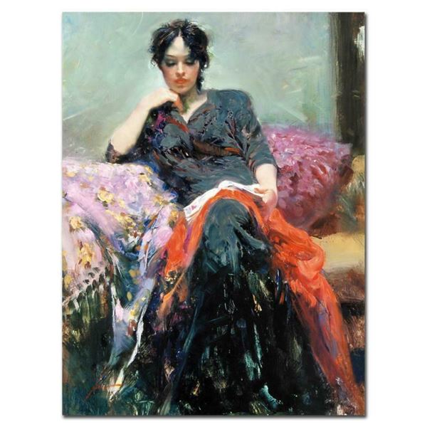 Pino (1939-2010) "Her Favorite Book" Limited Edition Giclee On Canvas