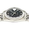 Image 8 : Rolex Mens Stainless Steel Black Roman Datejust Wristwatch