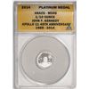 Image 1 : 2014 Proof 1/10 oz Platinum JFK Apollo 11 Anniversary Medal ANACS MS68
