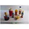 Image 1 : Assorted The Simpsons Cups, Wesco Bart Clock, Bucket and Homer Rubik's Cube