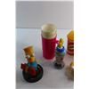 Image 3 : Assorted The Simpsons Cups, Wesco Bart Clock, Bucket and Homer Rubik's Cube