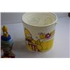 Image 7 : Assorted The Simpsons Cups, Wesco Bart Clock, Bucket and Homer Rubik's Cube