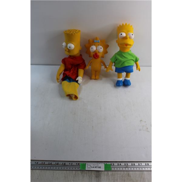 (2) The Simpsons Dolls and Bart Golf Club Sock