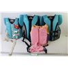 Image 1 : (3) Stearns Life Jackets (2 youth - 1 child - 1 Infant)