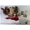 Image 1 : Christmas In August - Wreath - Lights - Candle Stand - Stocking Hooks - Santa Hat - Misc. Items