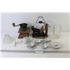 Image 1 : Ornament Bear Family Tea Light Holder - Coffee Grinder (broken) - A&W Glass Mug - Ceramic Tea Pot & 