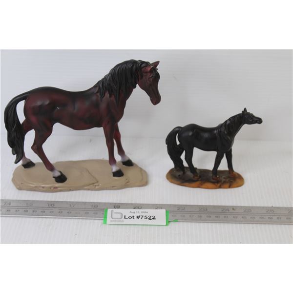 (2) Resin Horse Ornaments