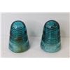 Image 4 : (2) Blue HemmingRay Glass Insulators (have chips) - Player's Cigarette Tin