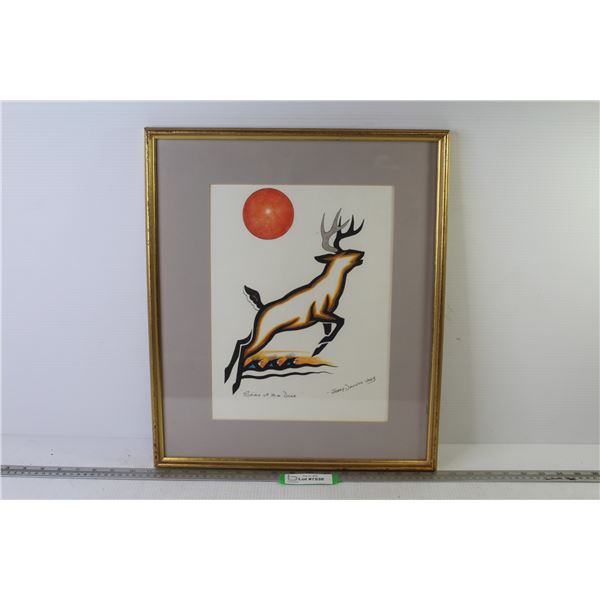 Spirit of The Deer Drawing By Jerry Daniels (16" x 19")