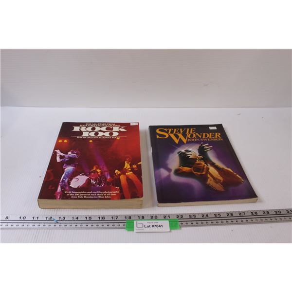 (2) Books: Stevie Wonder & Rock 100