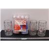 Image 1 : (3) Oktoberfest Glass Beer Steins & Beer Pong Kit