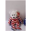 Image 2 : (3) TY Beanie Babies: Red, White & Blue Teddy Bear Set