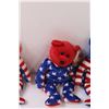 Image 3 : (3) TY Beanie Babies: Red, White & Blue Teddy Bear Set
