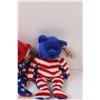 Image 4 : (3) TY Beanie Babies: Red, White & Blue Teddy Bear Set