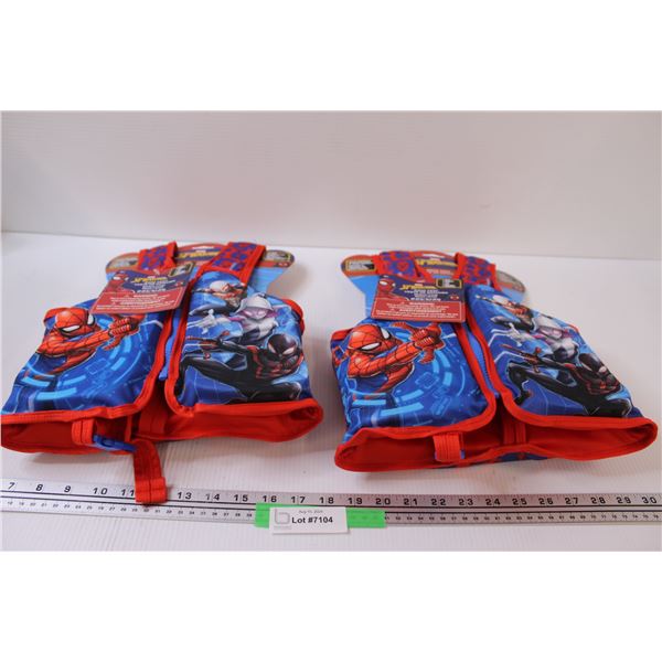 (2) Spiderman Swim Vest (Medium 40-55lb)