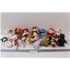 Image 1 : (14) Mini Christmas TY Beanie Babies Ornaments Lot