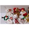 Image 2 : (14) Mini Christmas TY Beanie Babies Ornaments Lot