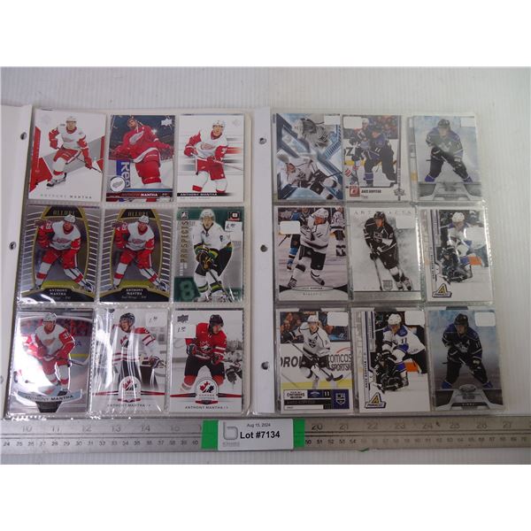 (2) Binders of Cards Featuring NHL Players Anze Kopitar and Anthony Mantha