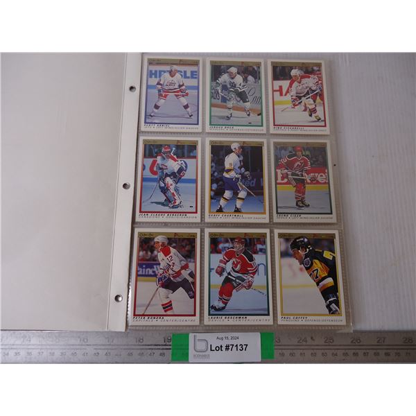 Binder of 1990 O-PeeChee Premier Hockey Cards