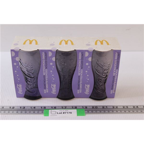 (3) McDonald's Coke Cola Glasses - NIB