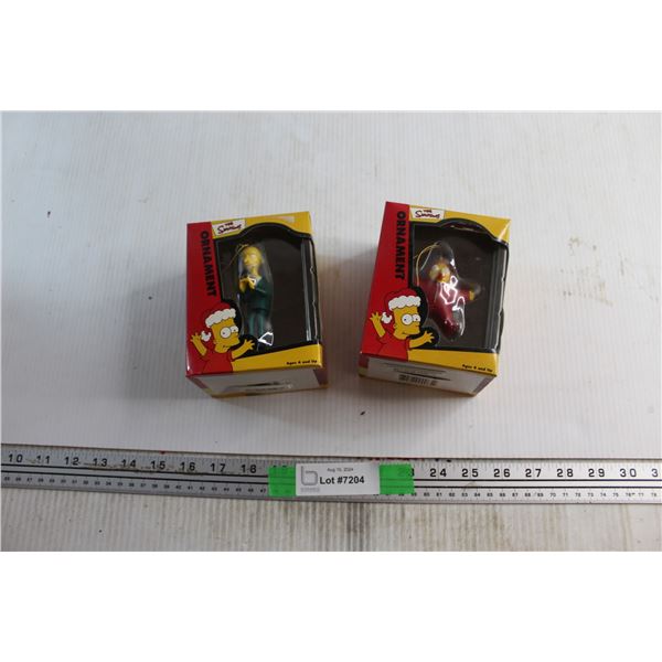 (2) The Simpsons Mr. Burns and Maggie Ornaments