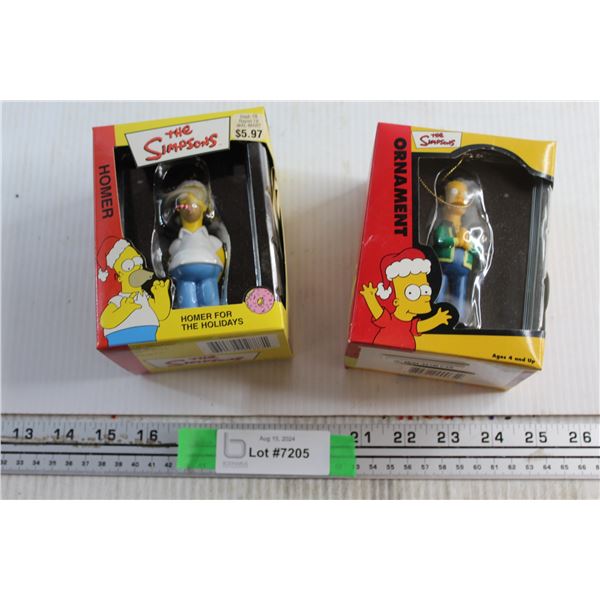 (2) The Simpsons Homer and Apu Ornaments