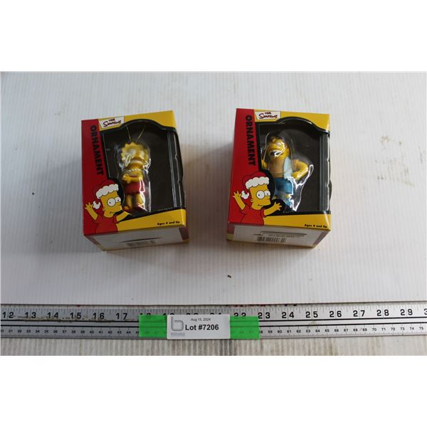(2) The Simpsons Lisa and Nelson Ornaments