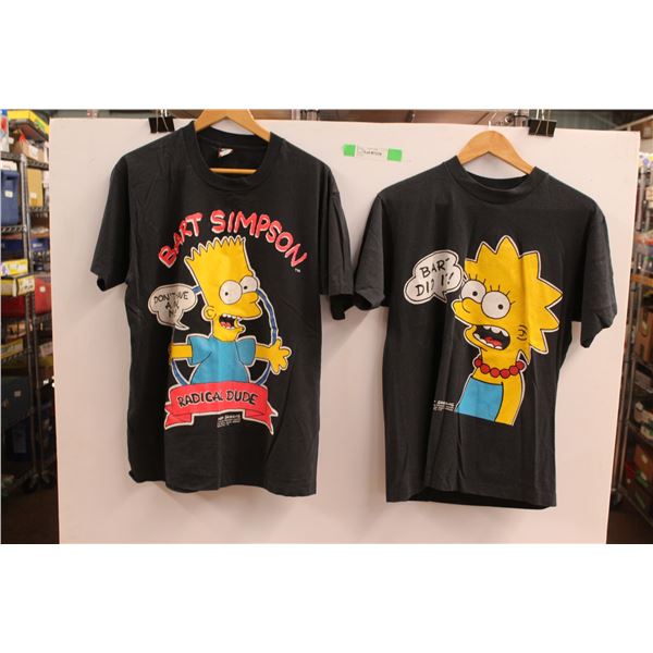 *(2) Screen Stars Best The Simpsons T- Shirts - Size L