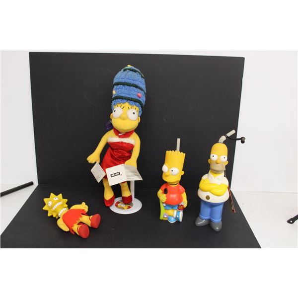 (2) The Simpsons Homer and Bart Bottles and (2) Marge and Lisa Figures