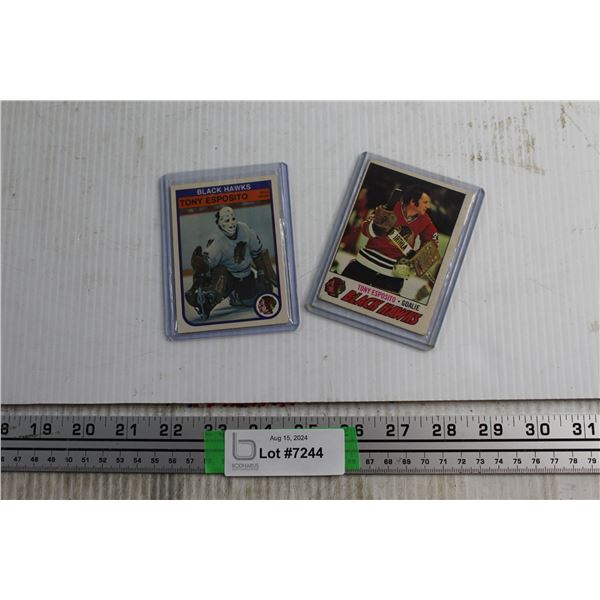 (2) Black Hawks Tony Esposito Hockey Cards
