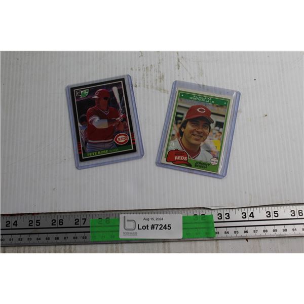 (2) Pete Rose and Johnny Bench Baseball Cards