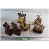 Image 1 : (4) Carousel Horses Musical Ornaments, Cross and (2) Greek Wall Decorations