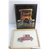 Image 4 : Dog Styled Coin Bank, (2) Car Prints 13'' x 10'' and Misc.
