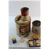 Image 2 : (7) Assorted Vintage Tins, (4) Vintage Bottles, Sunlight Pure Soap and Assorted Vintage Items
