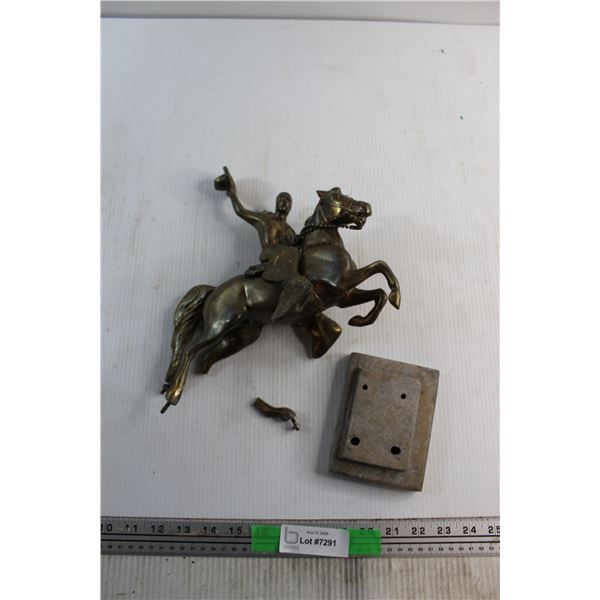 Guy on a Horse Statue - Damaged