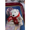 Image 5 : Coca Cola Serving Trays, Assorted Soda Cans and Plush Bear