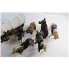 Image 2 : (6) Assorted Animal Figures and Covered Wagon