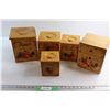 Image 1 : Wooden Canister Set and Wooden Storage Drawer Box 9'' x 7''