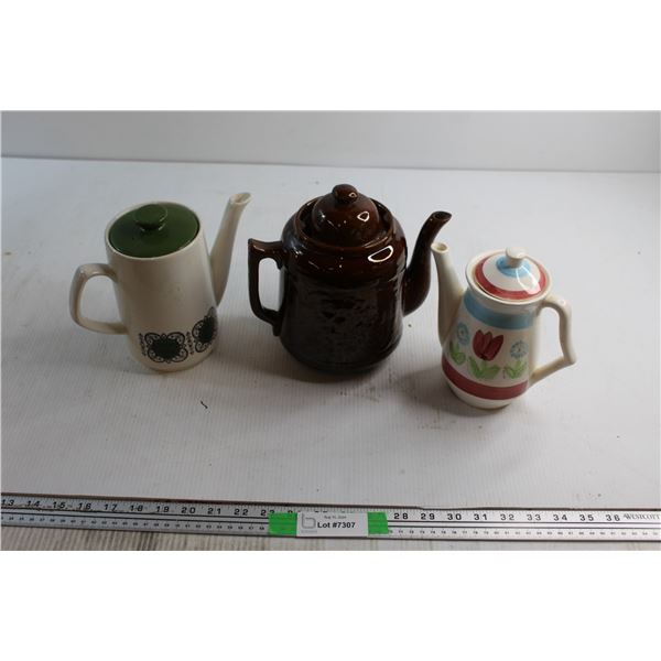 (3) Tea Pots - Some Chipping