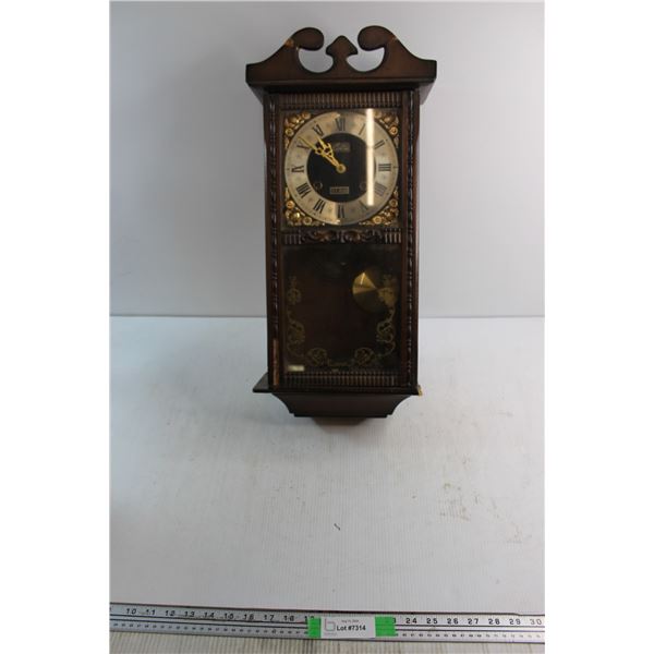 Carina Wooden Vintage Clock 25'' x 9'' - Some Damage, As Is