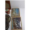 Image 2 : (2) Vintage Decorative Plates, (4) Photo Frames 11'' x 9'' and Misc.